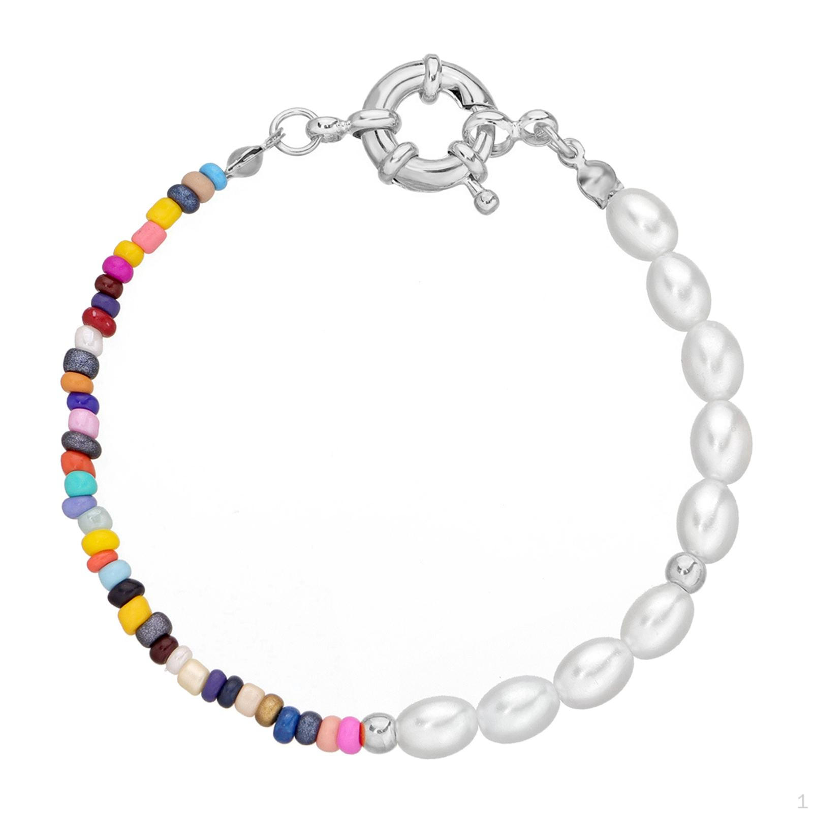 

Pearl Bracelet Adjustable Teen Charm for Costume Party Summer срібний