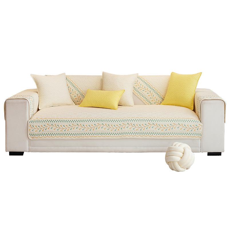 Sofa Cover Sofa Cushion Four Seasons Universal Non-Slip High-Grade Straight Cream Style Cushion Cover Cloth