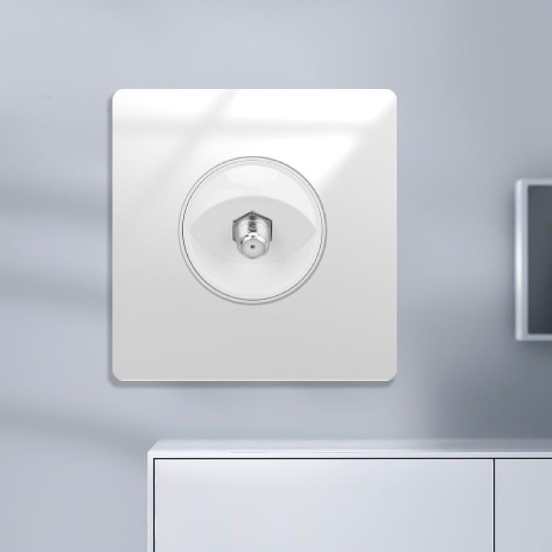 Huihuang Grå Herdet Glass Speil 1-Gangs 5-Hulls Bryter Stikkontakt Panel 86-Type Vegginnfelt.