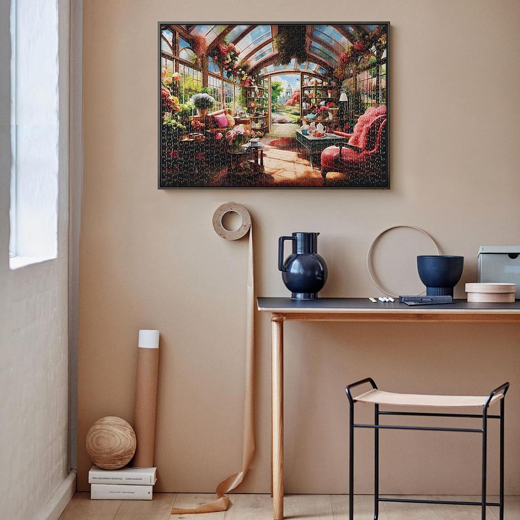 MISITU Jigsaw Puzzle 1008 Piece Puzzle Landscape Painting Flower Garden Plant Present Birthday Christmas Stylish Interior Flower House x 70 (50 cm)