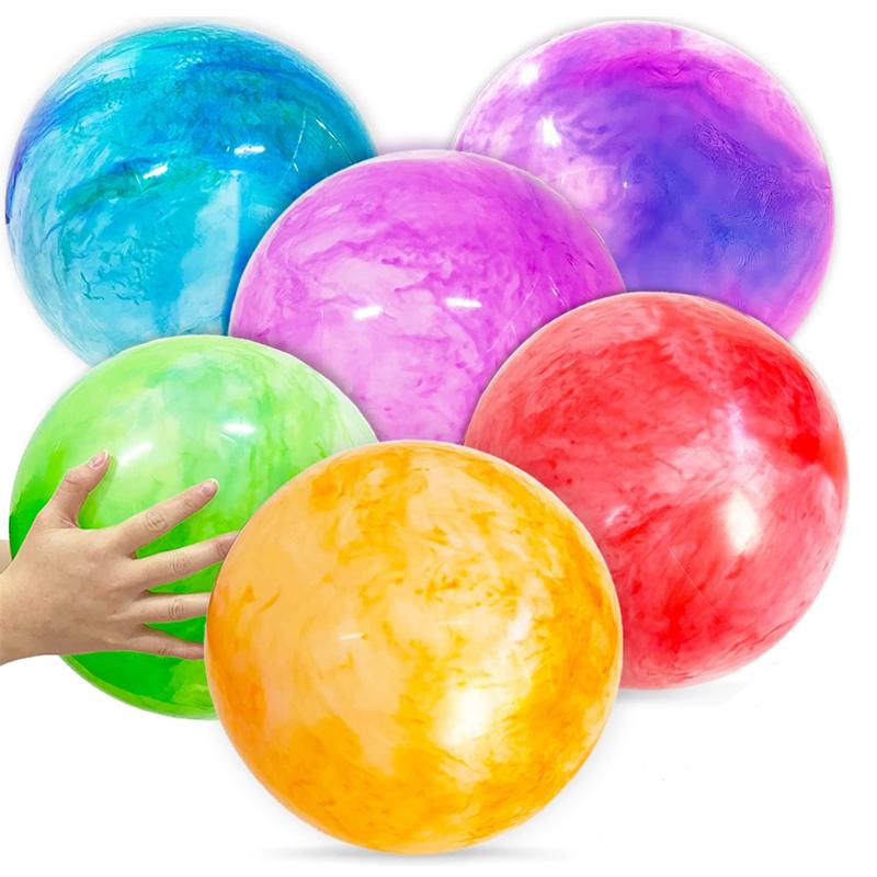 3PCS Marbleized Bouncy Balls 12Inch Carnival Inflatable Party Favors Blow Up Toys Kids Outdoor Beach Park Backyard Playground