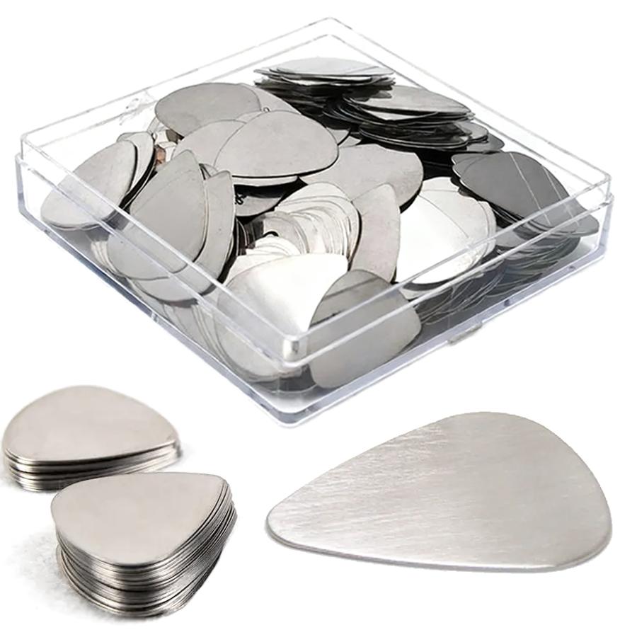 10/20pcs Stainless Steel Guitar Picks String Instrument Mental Paddles for Bass Ukulele Musical Universal Accessories XJM