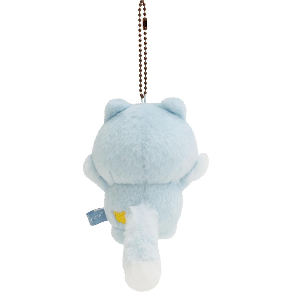 San-X Rilakkuma "Aokogu's Stayover" Hanging Plush Toy, Blue Wolf, MO85401, H110 X W75 X D85mm