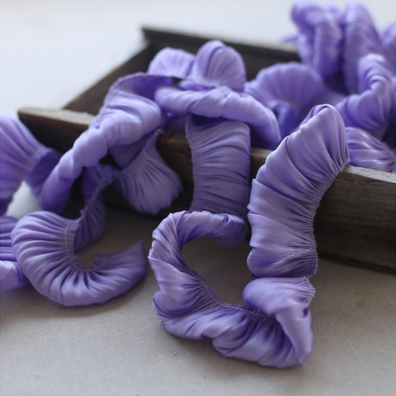 4M Glitzer Superweicher Kristall Satin Doppellagig Plissiert Rüschenspitze Besatz DIY Nähen Kleidung Rocksaum Heimtextildekor