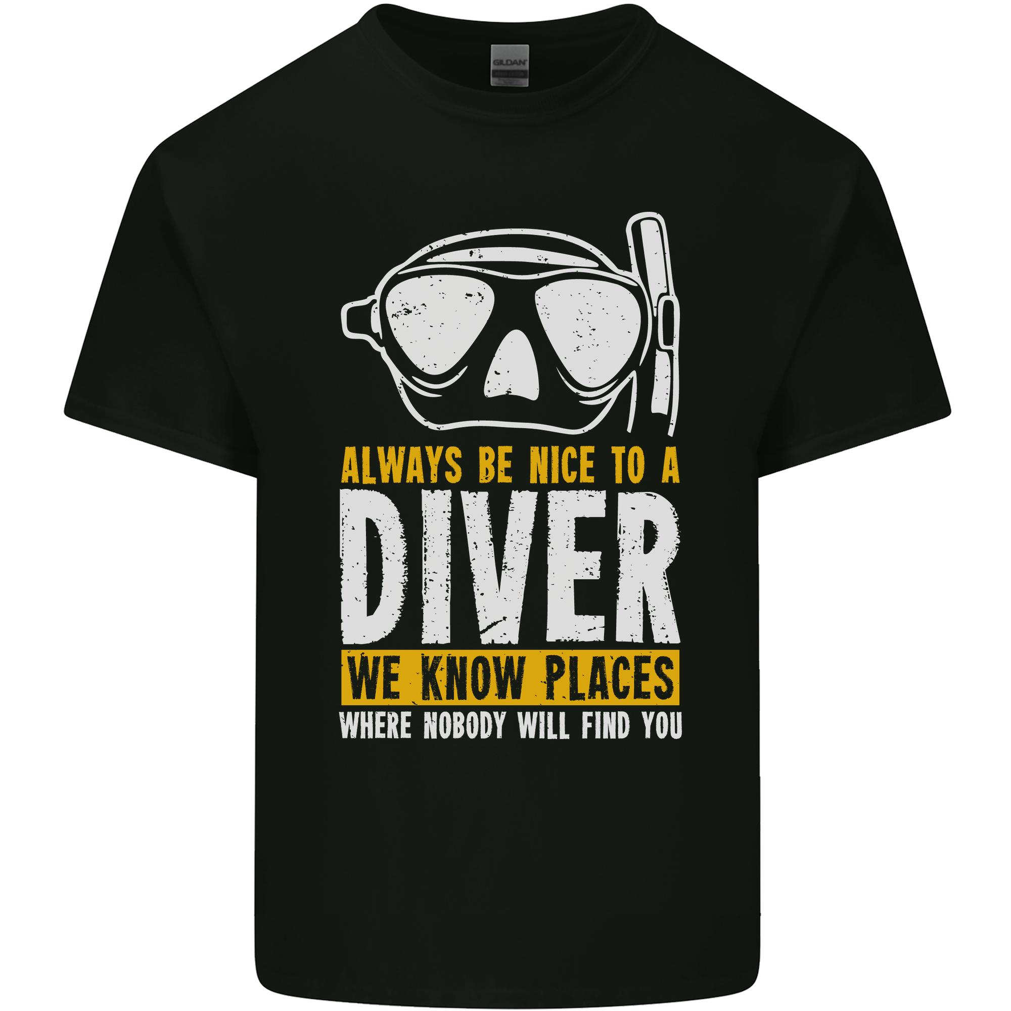 Be Nice to a Scuba Diver Funny Diving Unisexs Light Cotton TShirt S