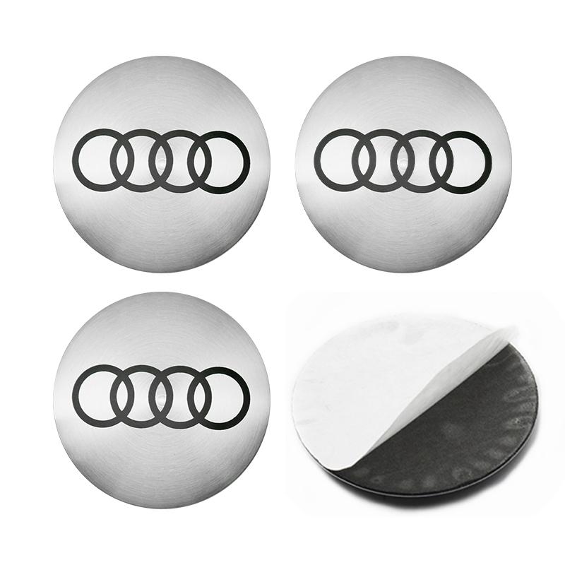 For Audi  A5 4Pcs 56mm Car Wheel Hub Cap Center Sticker Emblem Badge Decal Accessories For Audi A1 A3 A4 A5 A6 A7 Q3 Q5 Q7 RS3 RS4 RS5 S3 S4