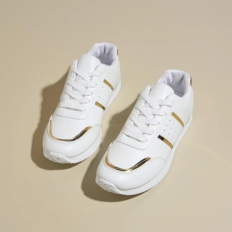 Women Casual Sneakers Spring Waterproof Casual Flat Shoes for Women Lightweight Luxury Lace Up Sneakers Women Zapatos De Mujer