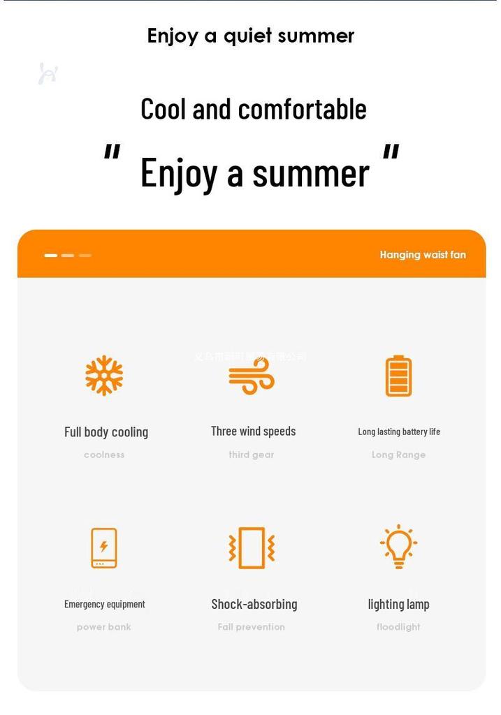 Portable Waist and Neck Fan for Outdoor Cooling - Rechargeable Clip-On Design for Heatstroke Prevention