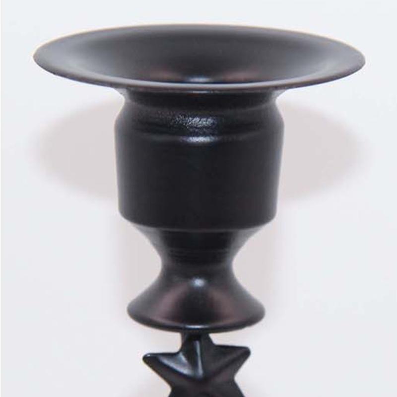 Black Pillar Candle Holder High Footed Metal Christmas Tree Shape Candlestick for Holiday Table Centerpieces Decoration