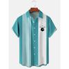 1116 New Hawaiian Beach Shirt Men's 1D Striped Digital Printing Men's Shirt