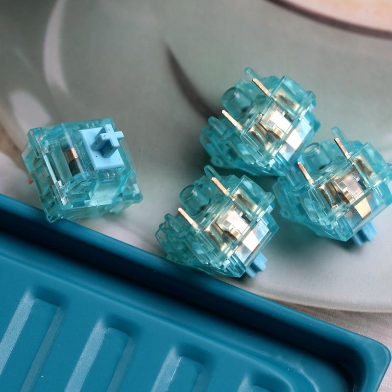

KTT OFF STUDIO Blue Tears Silent Switch 5Pin Linear Custom Mechanical Keyboard Kit Factory Lubed POM Stem Transparent shell RGB 10 PCS
