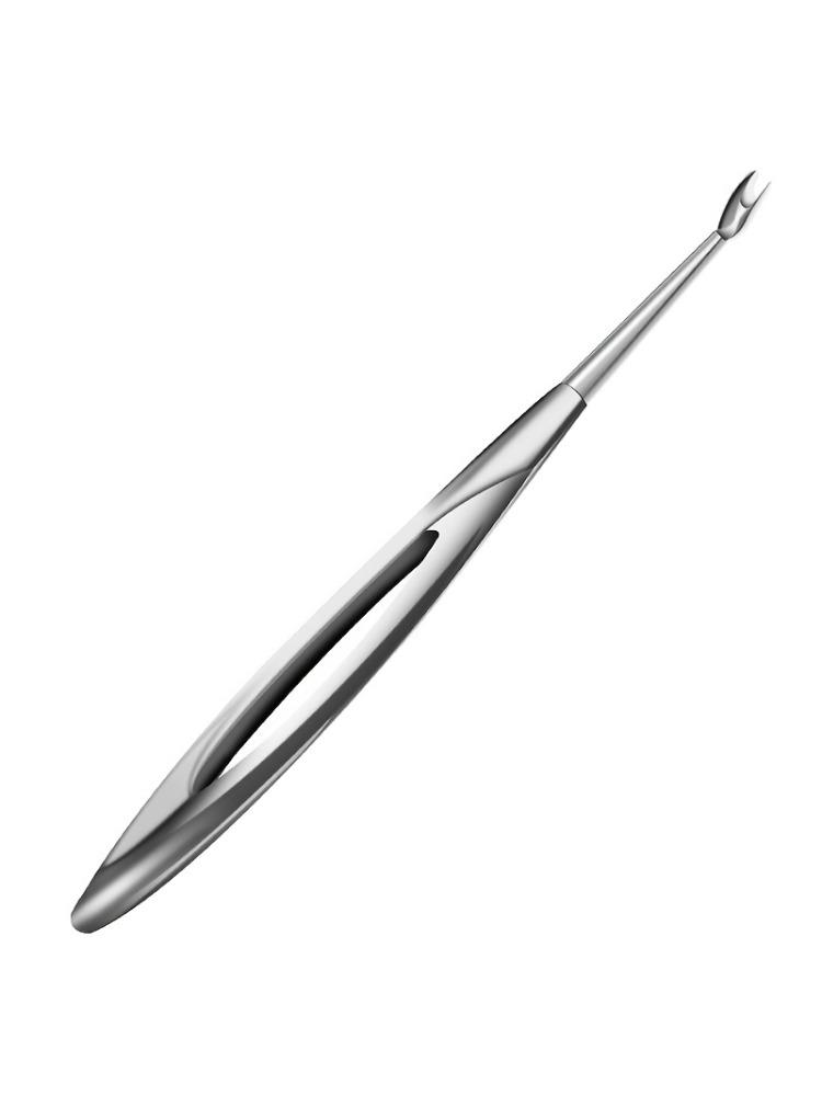 Professional Stainless Steel Cuticle Pusher with Thick Handle - V-Shaped Blade for Precise Dead Light Beige Removal