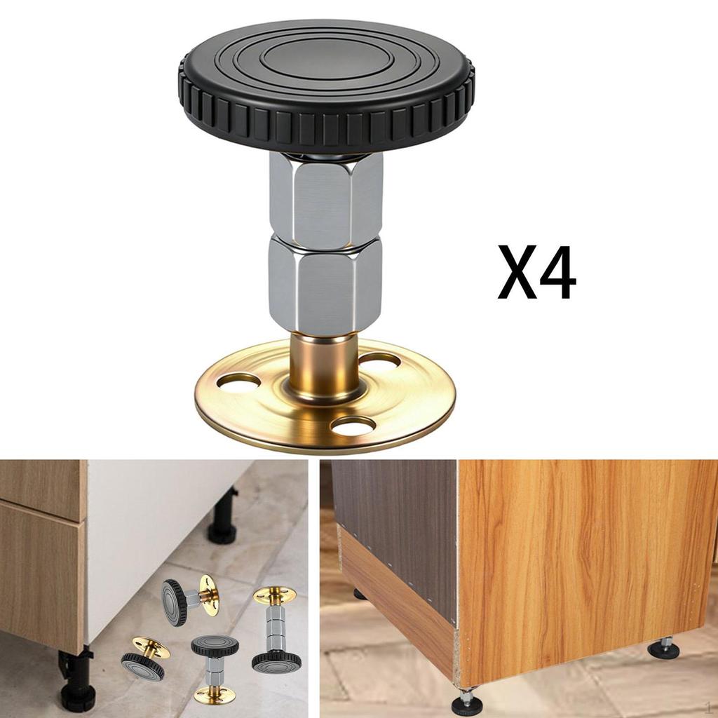 4 Pieces Adjustable Anti-Vibration Bed Tools, Stoppers, Lightweight, Non-Slip, Alloy Stabilizers