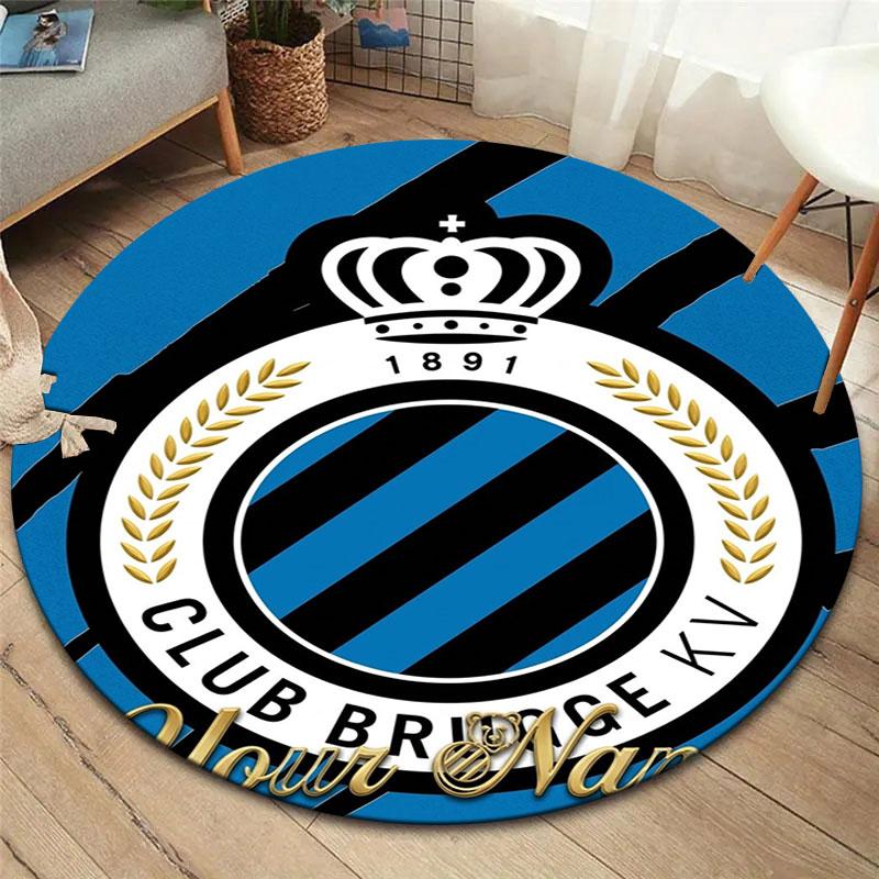 Club Brugge KV Custom Name Round Area Rug,Carpet Rug for Living Room Bedroom Sofa Playroom Decor,Non-slip Floor Mat