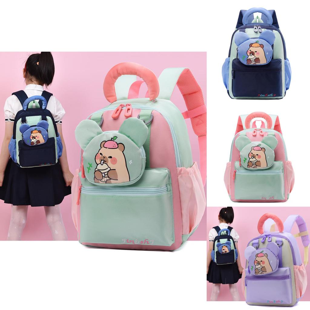 Childrens Nylon Toddler Backpack With Fun Cartoon Capybara Design And Lightweight Load Reduction