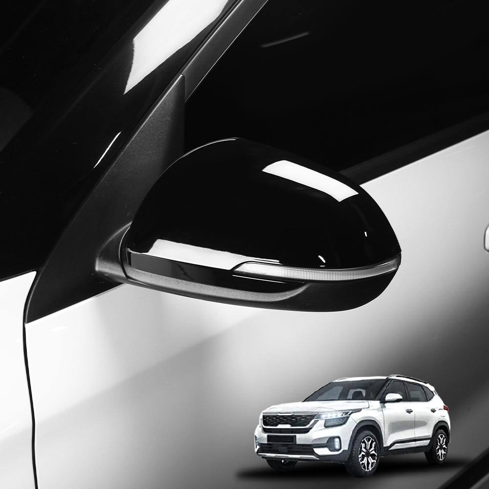 For Kia SELTOS 2021-2025 Car Tuning Carbon Fiber Car Rearview Mirror Decoration Cover Trim Exterior Accessories
