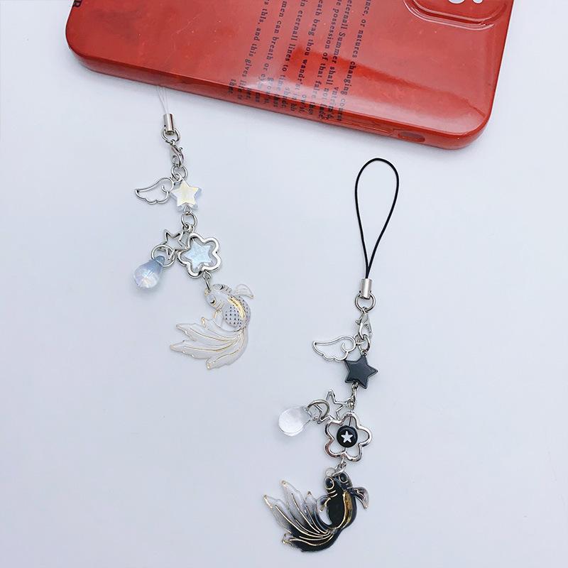 s 1 Piece Chinese Style Lucky Fish y2k Fashion Beaded Star Mobile Phone Charms Keychains Lanyard Decorations Strap