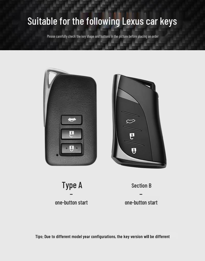 Lexus Carbon Fiber Key Cover for RX350, NX350, NX260, UX260h, LS500, ES300h