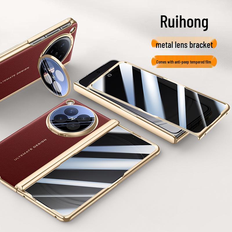 Genuine Leather OPPO Find N6 Fold Case, Full Coverage Anti-Drop Protection