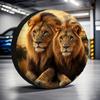 1pc, Universal Spare Tire Covers Featuring Lions, Made Of 100% Polyester, Non-Electric, Perfect As New Year Gifts, Ideal For Out