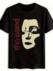 Black T-shirt with "The Used" Graphic Print - Distressed Face Design