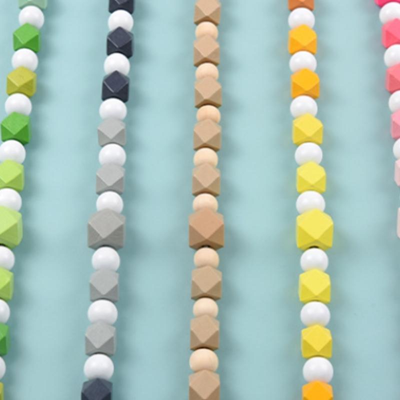 2Pcs No Tool Installation Curtain Holders Gradient Wooden Beads Magnetic Window Drapery Tiebacks Holdbacks Home Upgrades