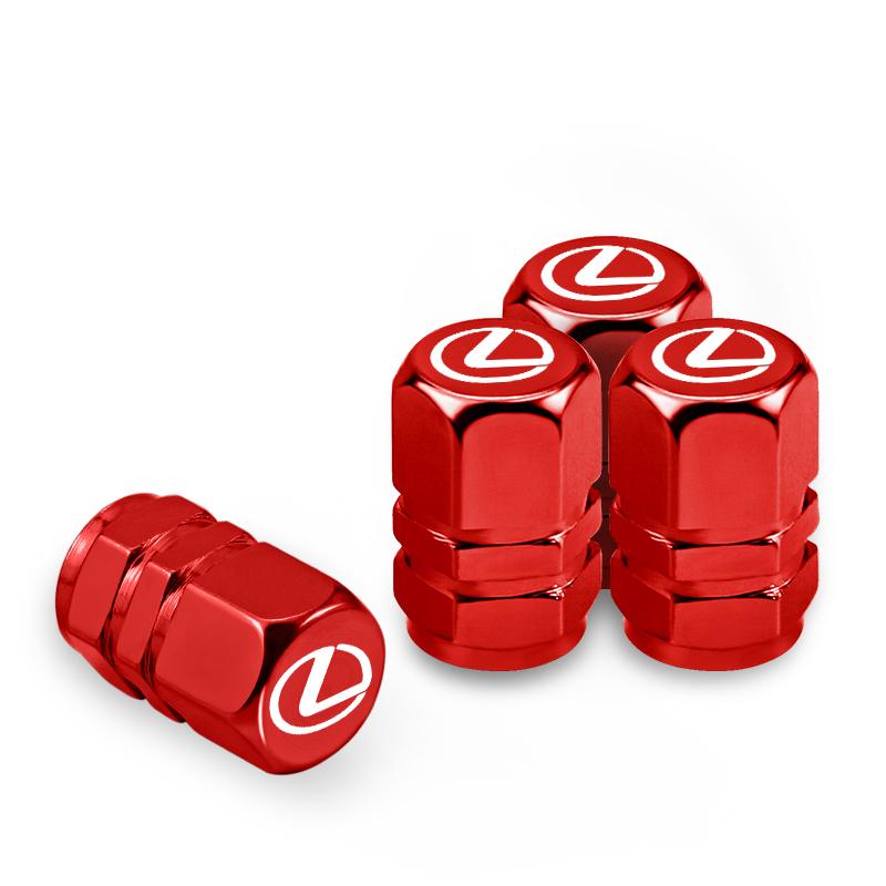 4Pcs Car Tire Valve Caps Alloy Dust Cap For Lexus RX330 IS250 Ct200h GX470 RX350 LX570 F-SPORT Car Styling Accessories Valve Cap
