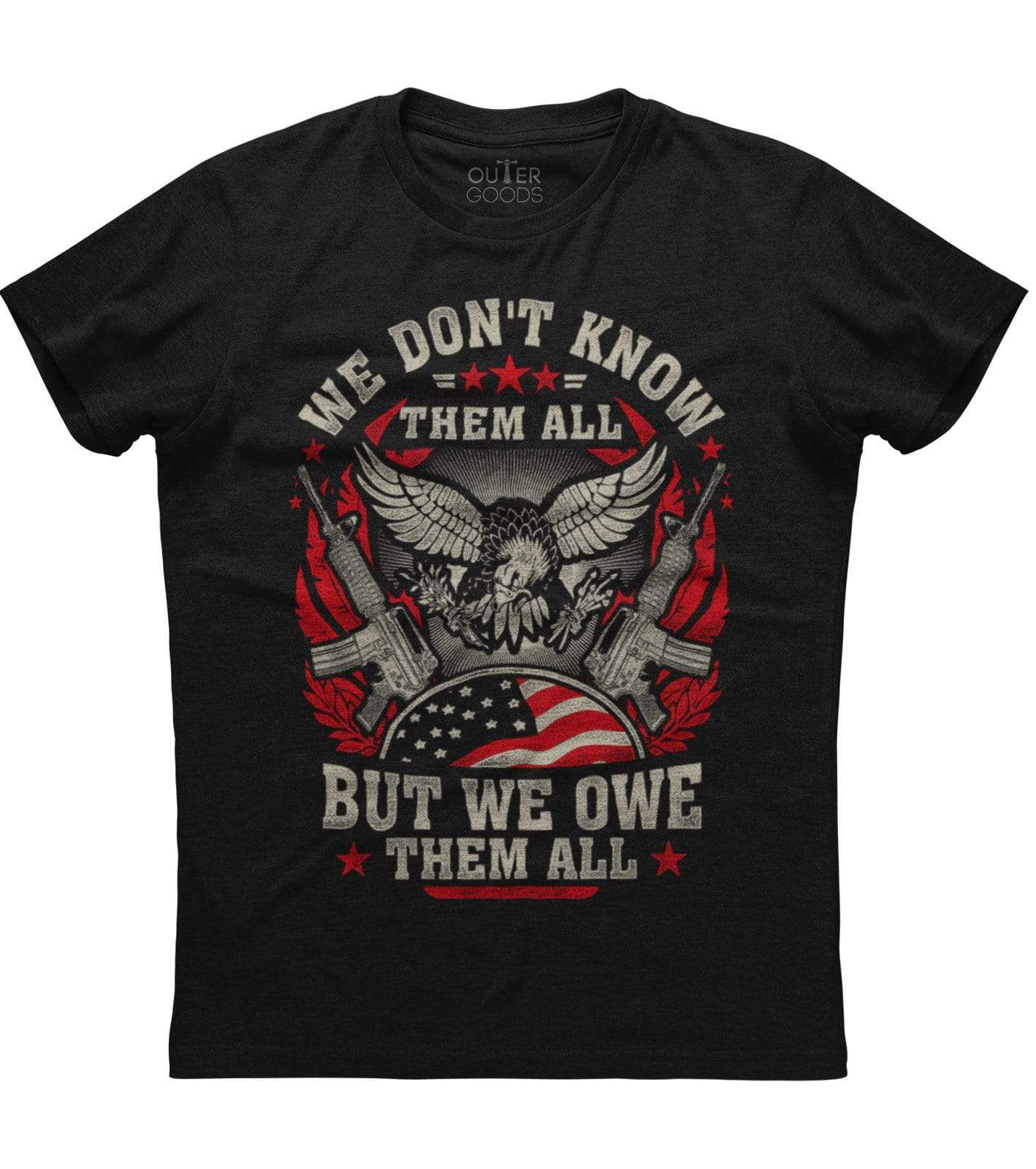 We Dont Know Them All Eagle Printed Mens New Patriotic Black T-shirt S