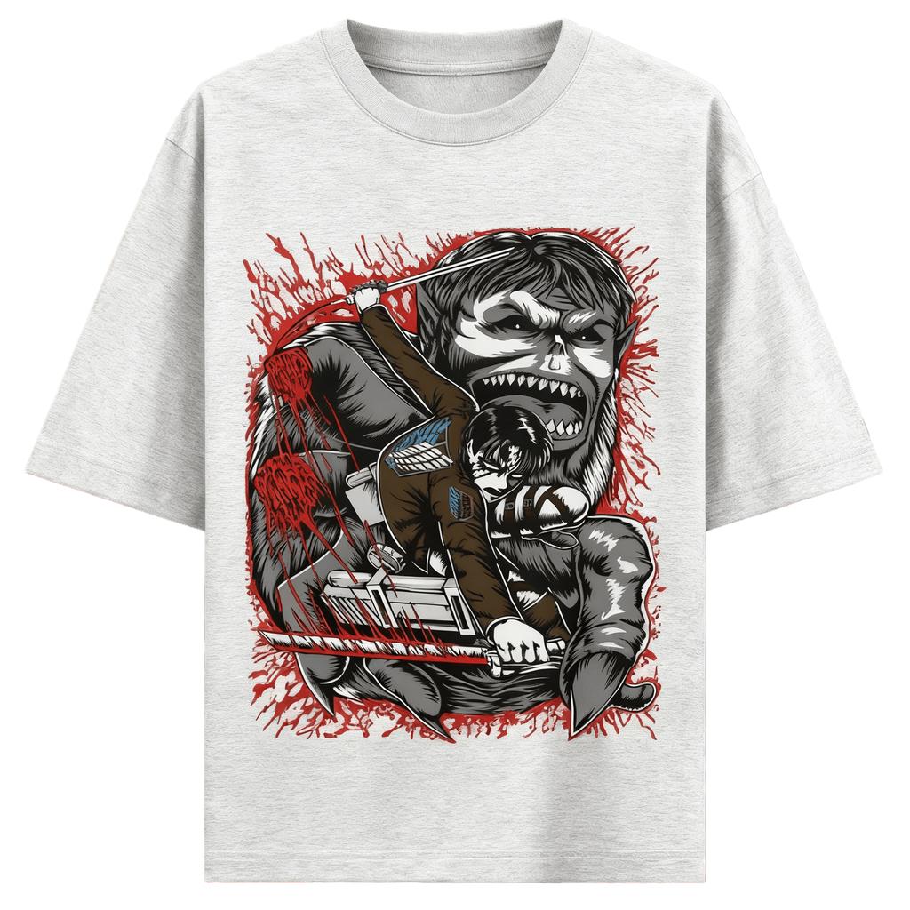 Attack on Titan AnimeZeke Jaeger Printing Oversized Cotton Tshirt Men and Women Harajuku Casual Summer Absorb Sweat Tee