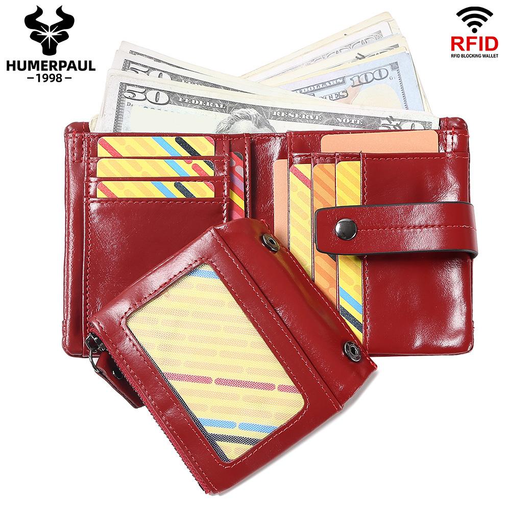 Humerpaul 100% Genuine Leather Men Wallet Coin Purse Small Card Holder PORTFOLIO Portomonee Male Walet Pocket Coffee Money
