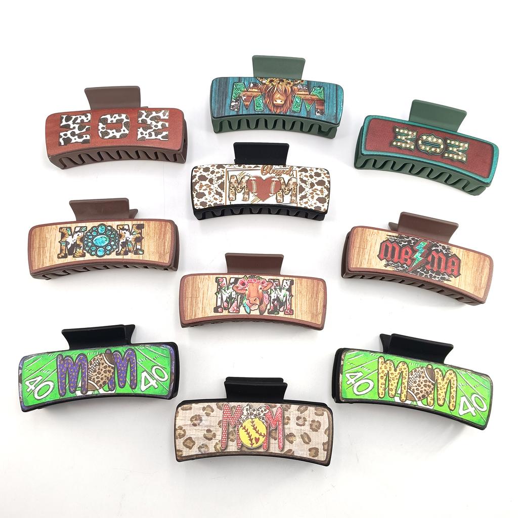1/7 PCS Fashion Women Hair Claws Clips 4inch Mother's Day PU Leather Hair Clips Claws Women Mom Festival Party Hair Accessories