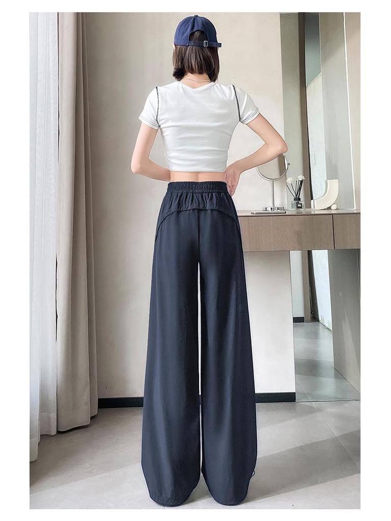 Women's 2025 Summer Quick-Dry Wide-Leg Hiking Pants with Sun Protection, Cuffed Style, Cargo Pockets, and Straight-Leg Design