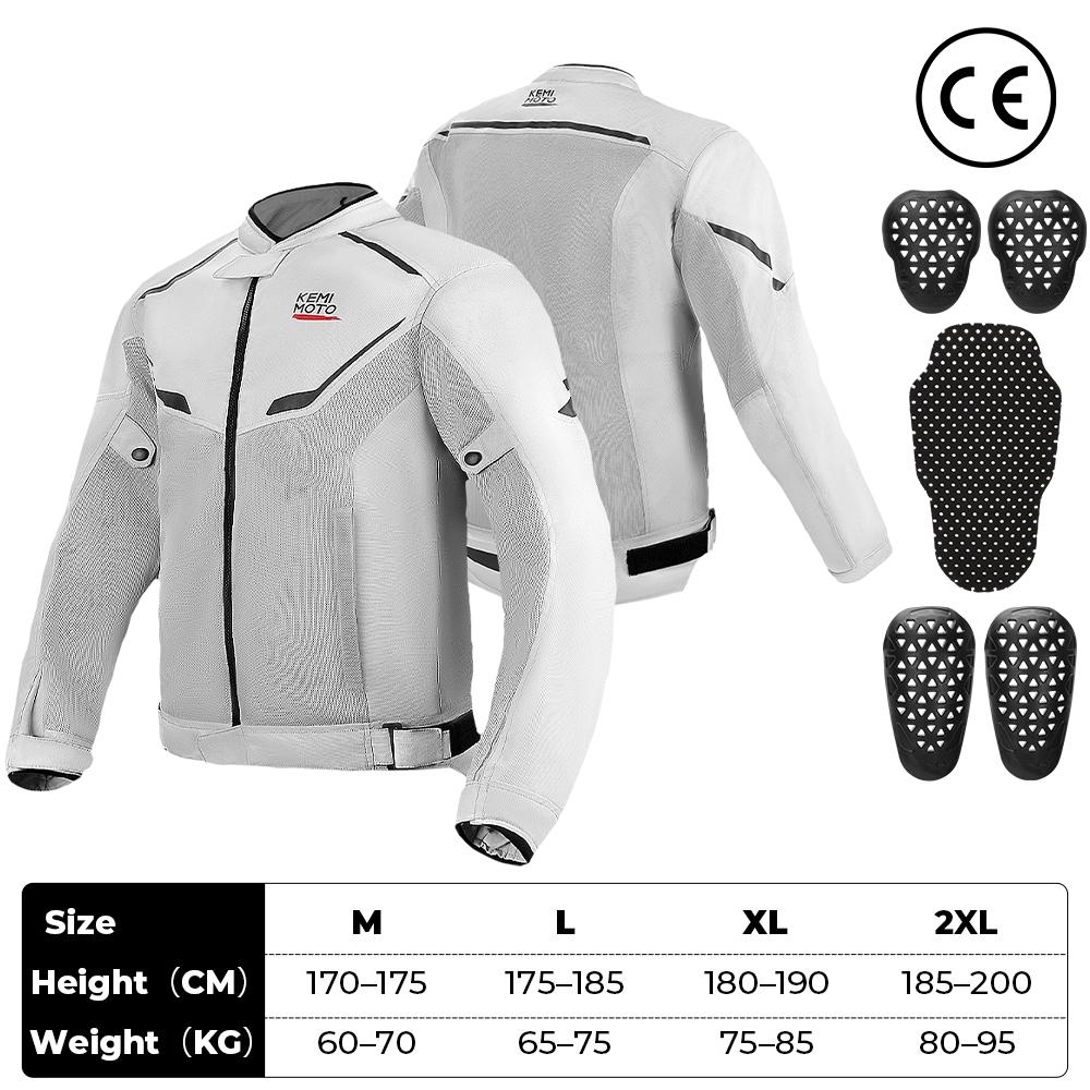 Motorcycle Riding Jacket Men Breathable Summer Clothing Built-in CE Protector Gear Soft Mesh Cycling Motocross Off-road Outfit