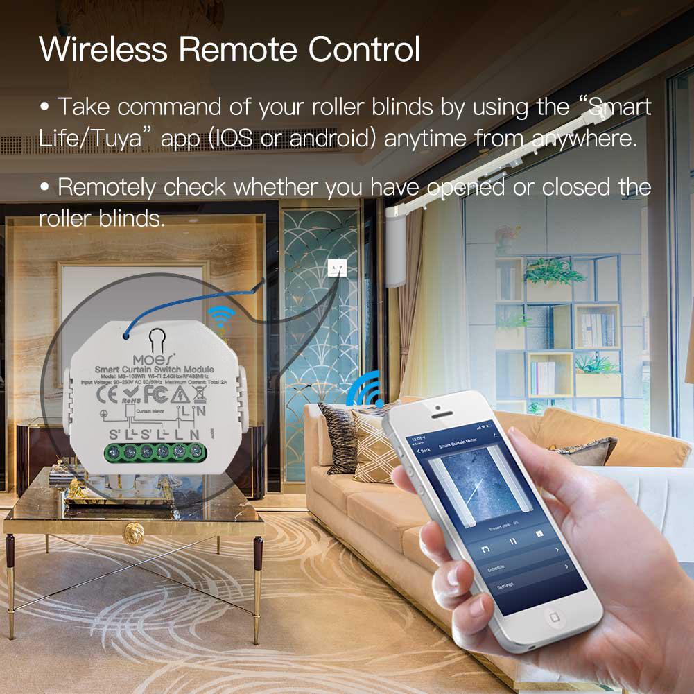 90-250V Curtain Switc Smart Voice Control Graffiti APP Control RF Radio Wifi Household Intelligence System Device