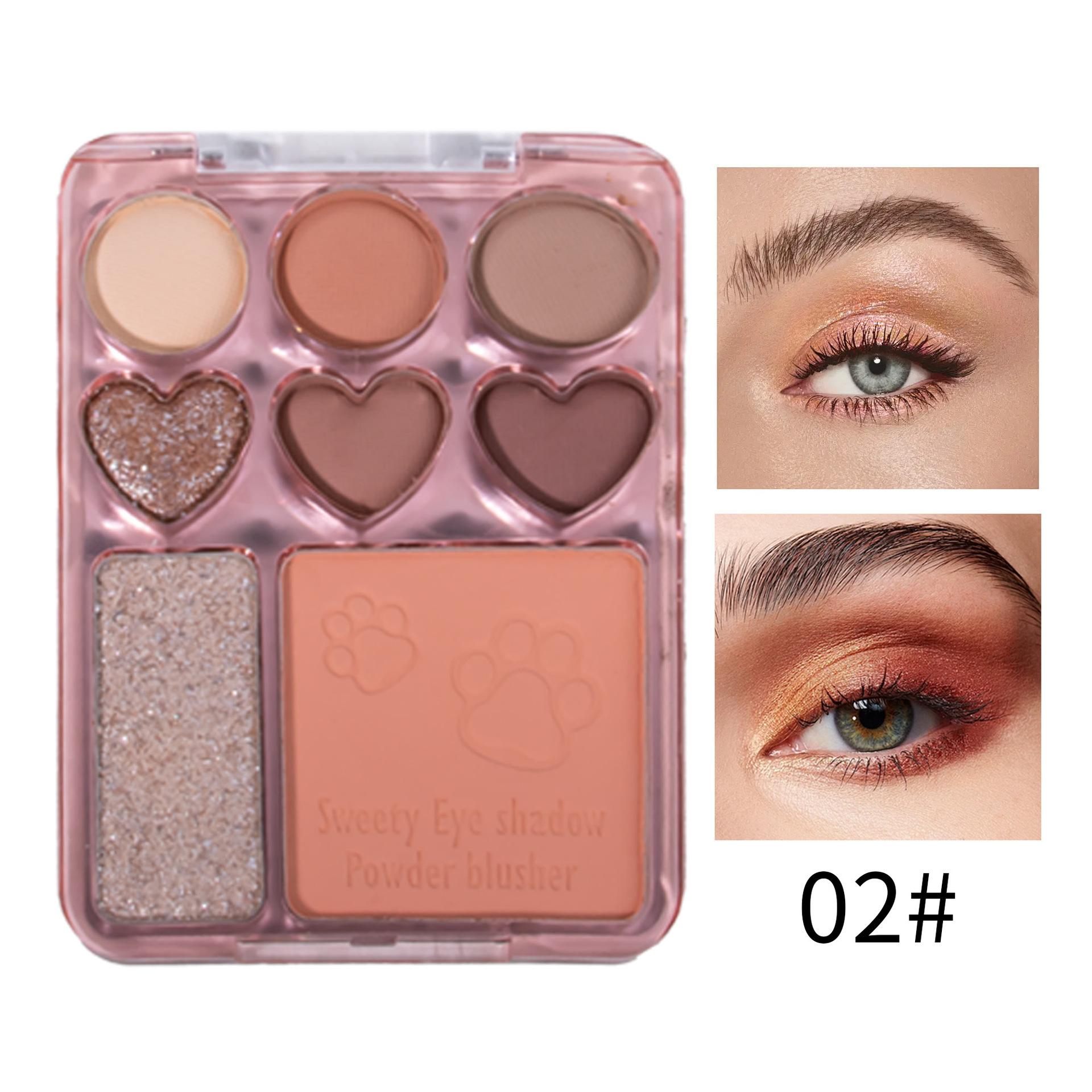 

Палитра теней для век Cat Claw 8 цветов, симпатичная палитра для макияжа глаз, стойкие блестящие розовые румяна, тени для век, корейская женская косметика