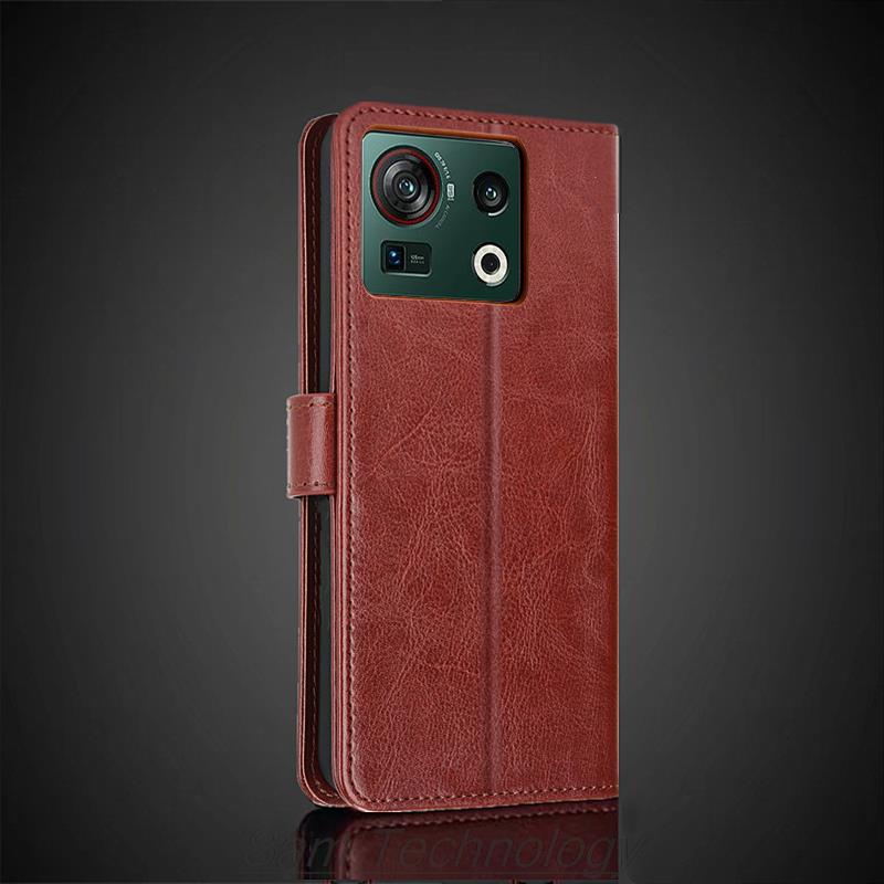 Etui z klapką ze skóry PU na etui na karty dla ZTE Nubia Z40s Pro Z50 Z60 Z70 Ultra Retro Portfel Dopasowane etui Capa Fundas Coque