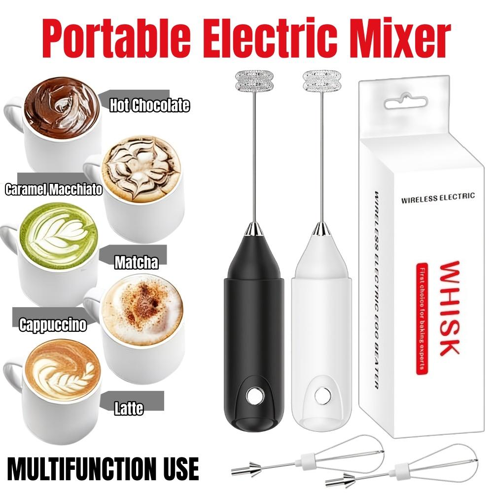1/2sets Handheld Electric Mixer with Egg Beater Set Portable Milk Foam Maker for Travel Coffee Baking Food Whisk Kitchen Tool