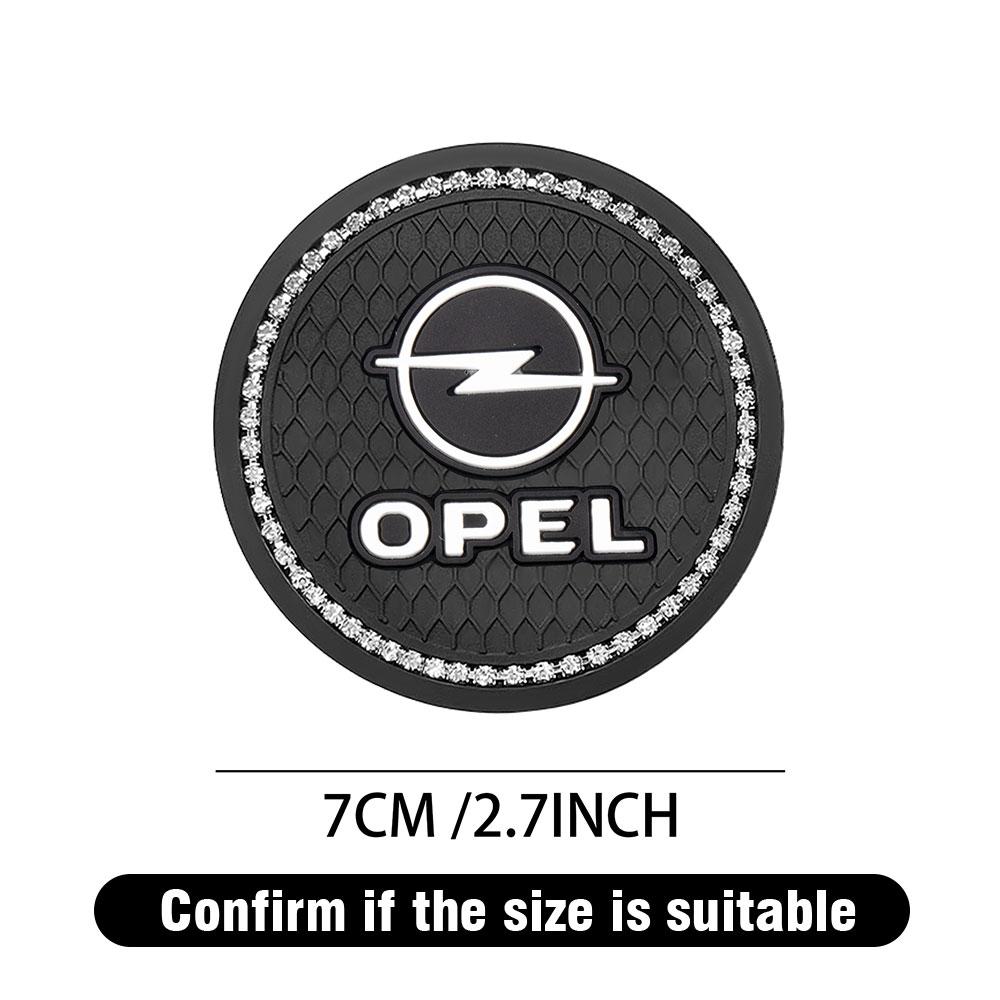 AAAYU1 AAAYQ1 1/2Pcs Car Coaster Diamond Rubber Non-slip Mat Water Cup Slot Pad For Opel Zafira Corsa D Insignia Mokka Regal Car Wheel Hubcap