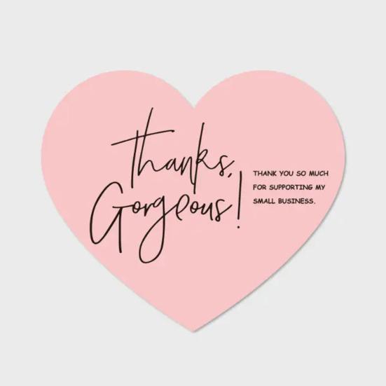 Yousheng 150 Pcs Love Heart Shaped Thank You Cards 2.36 X 2.76 Inch Blank Notecards Greeting Cards for Wedding Baby Shower Small Business