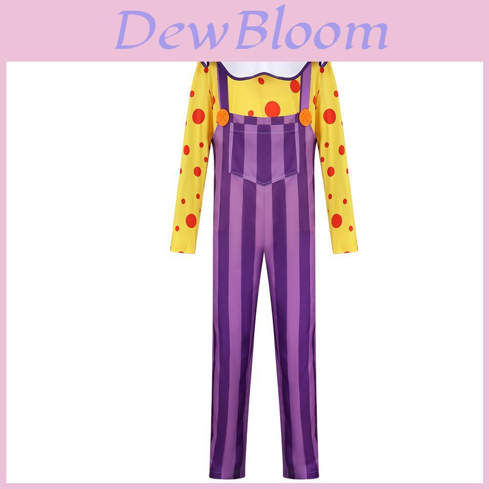 Disfraz Cosplay de Chuckles el Payaso de Toy Story con Camiseta de Manga Larga y Peto para Disfraz de Halloween