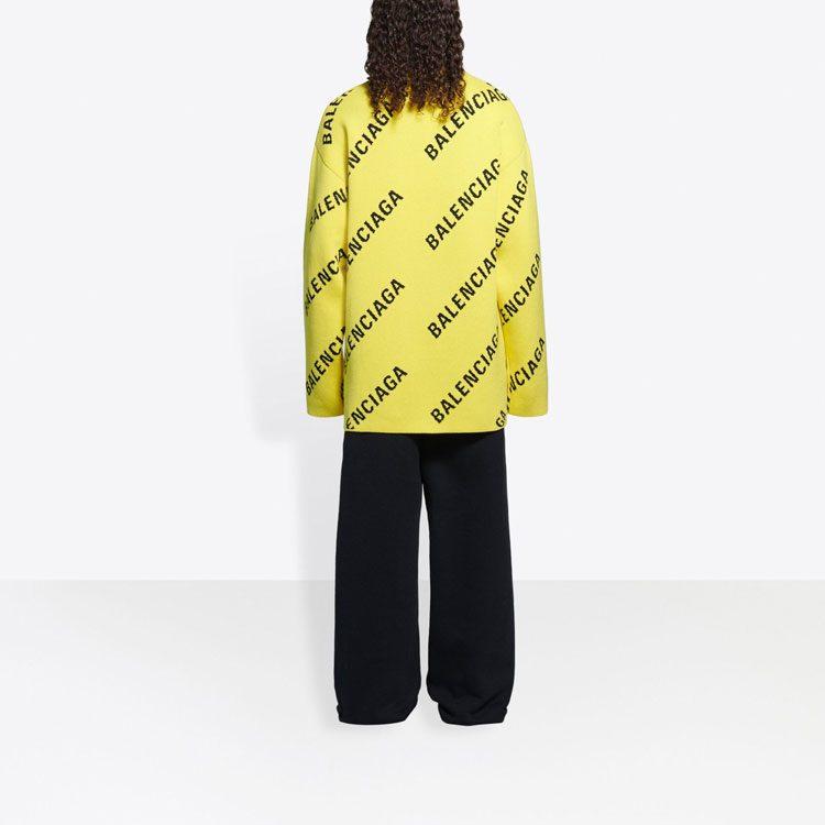 Balenciaga Allover Logo Knit Oversized Crewneck 657401T32007440