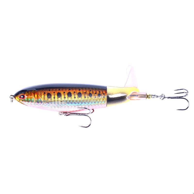 1 PZ Whopper Plopper 10cm/13g Esca da Pesca Topwater Esca Dura Artificiale Plopper Coda Morbida Rotante Attrezzatura da Pesca Esca da Pesca