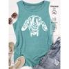 Elegant Vest for Women Goat head print casual loose summer vest Fashionable and elegant tops for commuting, vacation, and everyday wear in a