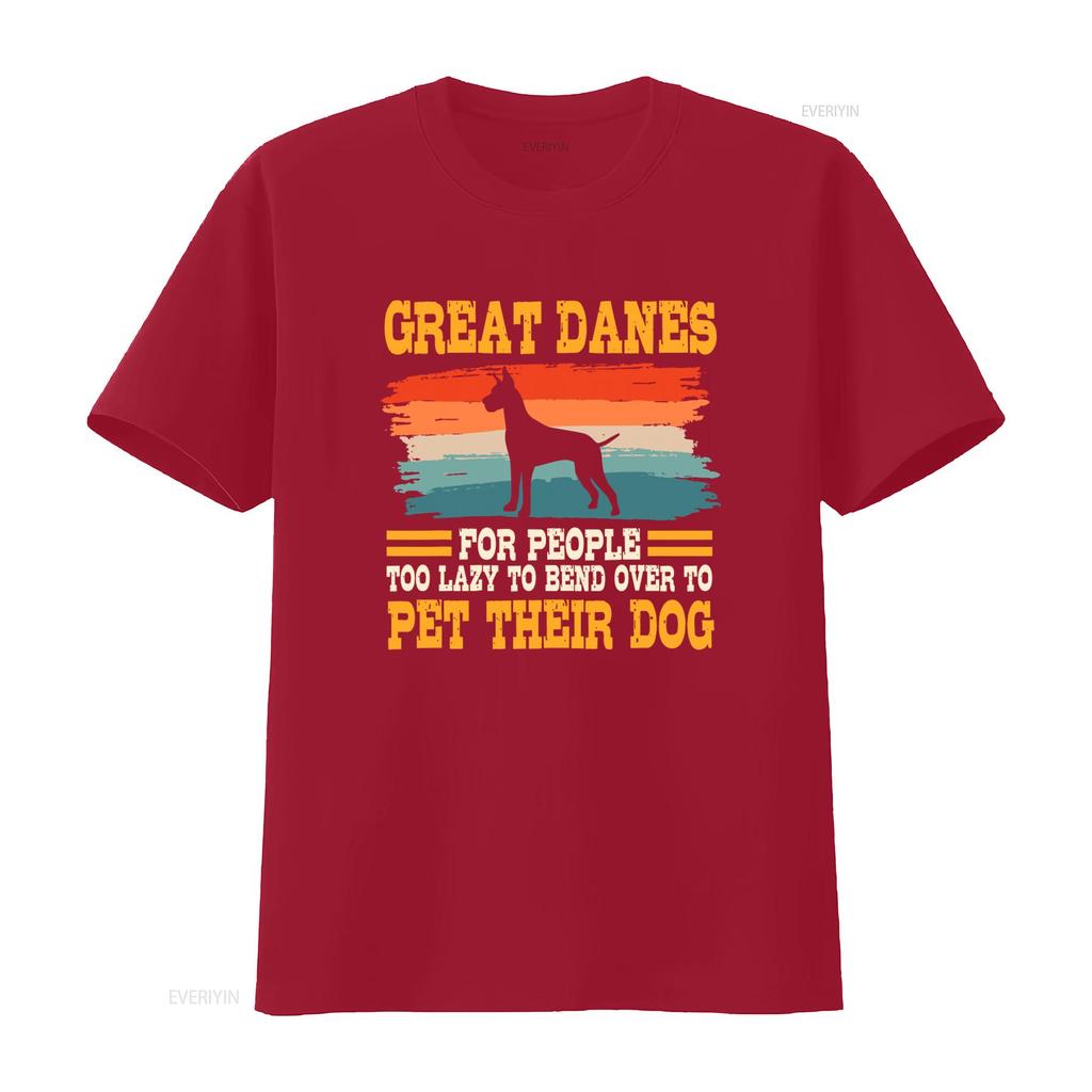 Great Danes For People Too Lazy To Bend Over Pet Their Dog Retro Vintage T Shirt vintage Washed Slightly Top For Everyday Wear