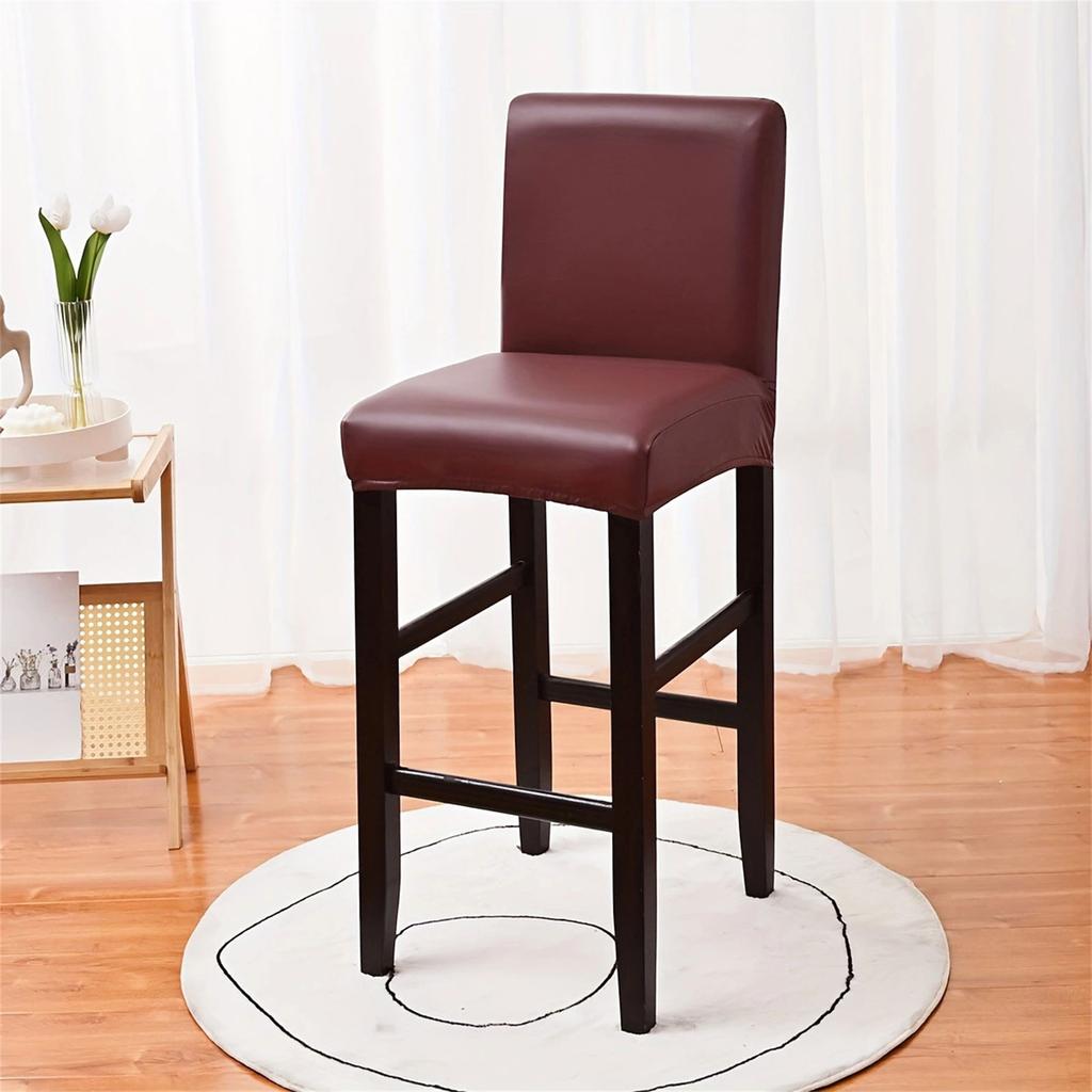 Durability PU Leather Pub Stool Covers Chair Covers Protects Against Stains And Scratches For Short Swivel Chairs