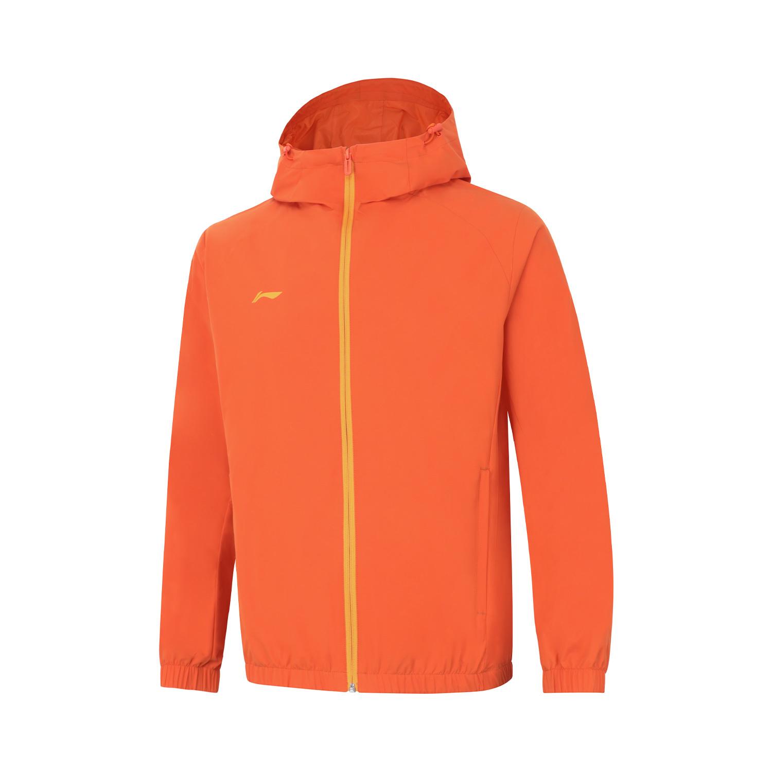 

Li Ning Group Purchase Series Logo Реглан на молнии с капюшоном Спортивная ветровка Мужская верхняя одежда Оранжевый AFDU627-6 XL