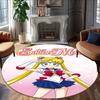1pc Sailor Moon  Carpet, Round Rug, Comfortable, Suitable for Entryways, Living Rooms, Office, And Bedrooms, Christmas Decoration