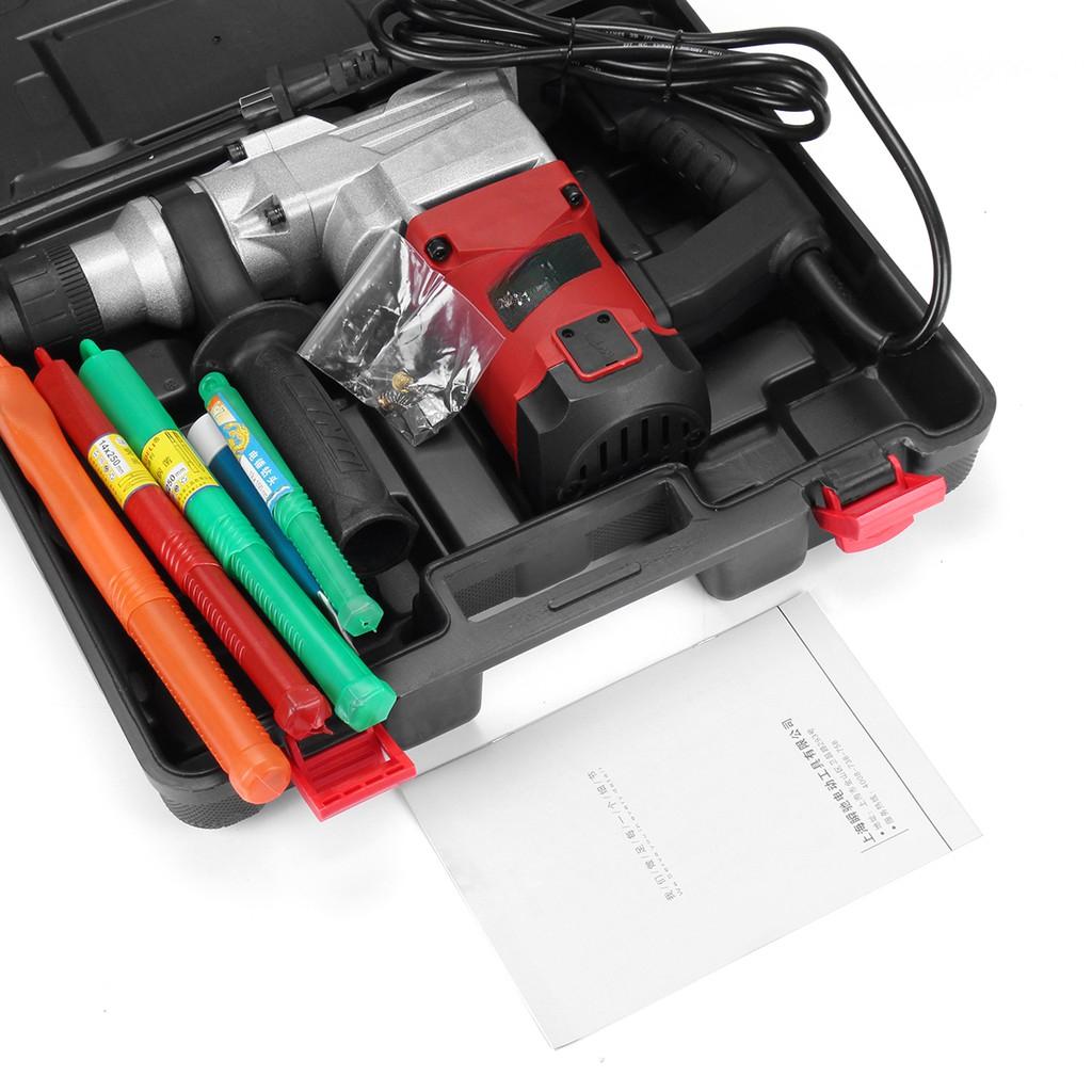 220V Electric Demolition Jack Hammer Rotary Jackhammer Electric Concrete Drill + 4 Chisels 5200BPM 1850W
