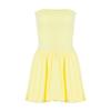 Solid Color Waist Cinching Strapless Dress Pure Color Girdle Tube Top Dress