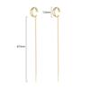 2pcs Set Women's Fashion Pendant Earrings, Long Tassel Lightweight Drop Earrings, Inlaid with Synthetic Synthetic Zirconia